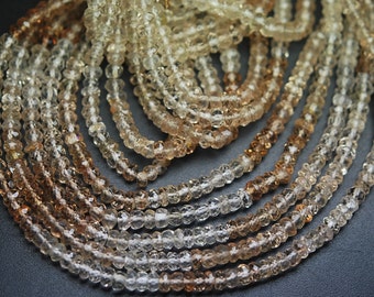 SUPERB,AAA Quality,13 Inch Strands,Finest Quality,IMPERIAL Topaz Micro Faceted Rondelles Shape Beads,4mm