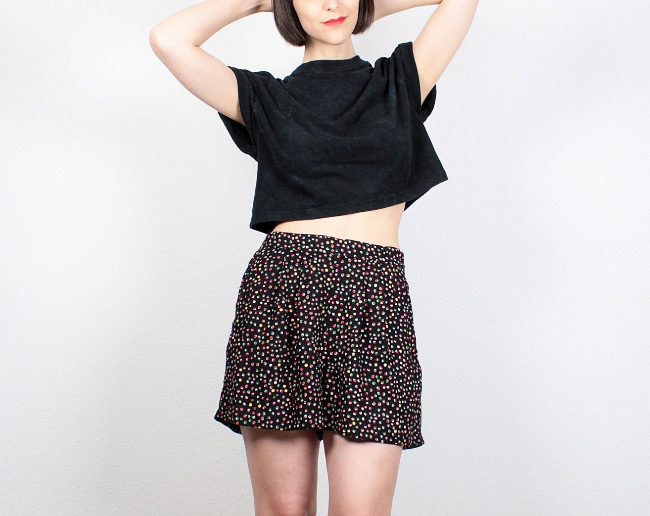 Vintage Black Shorts 1980s Shorts High by ShopTwitchVintage