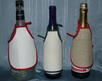 Blank Wine Bottle Aprons Ready to Cross Stitch Embroider for ...