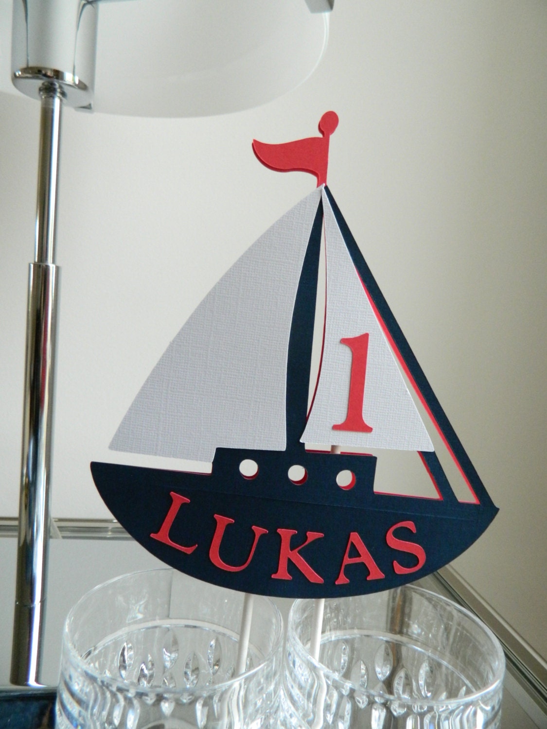 Sailboat Cake Topper Nautical CakeTopper Sailboat by 2muchpaper