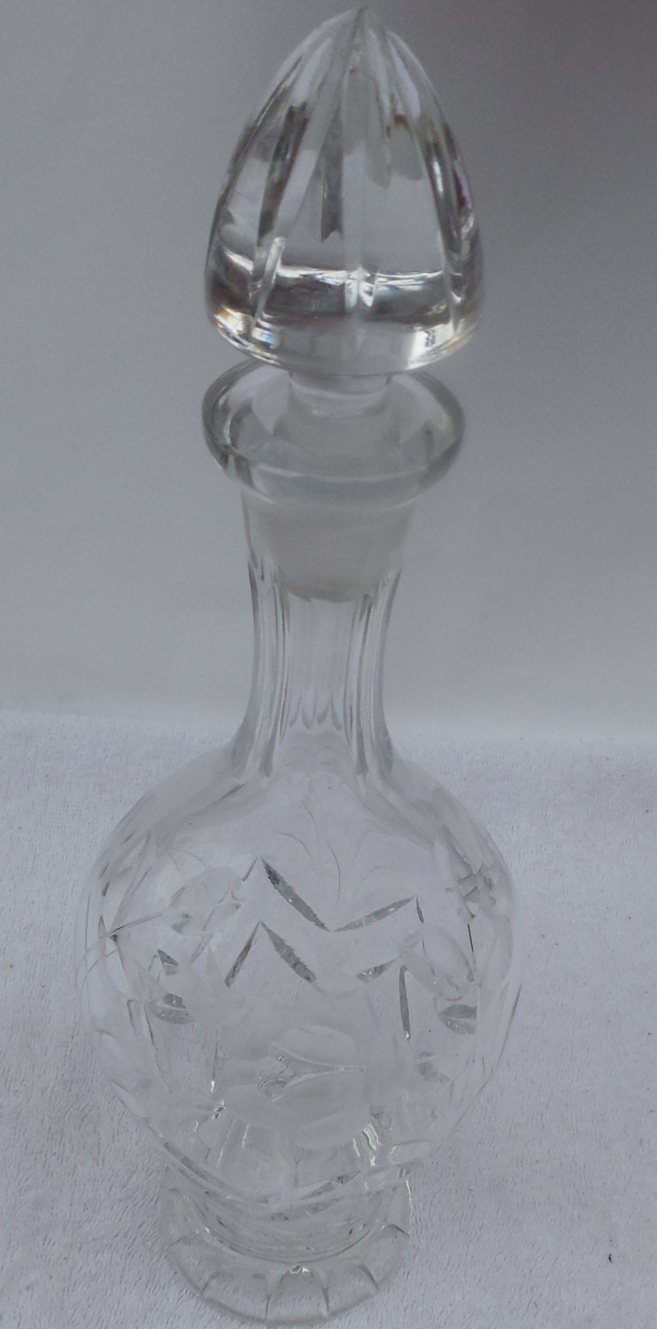 Vintage Crystal Wine Decanter Brandy Port Ship by VintageElations