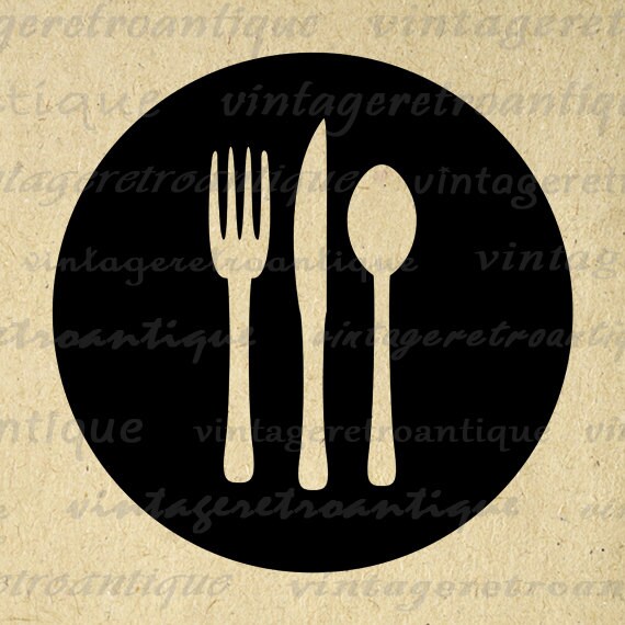 Digital Printable Fork Knife and Spoon by VintageRetroAntique