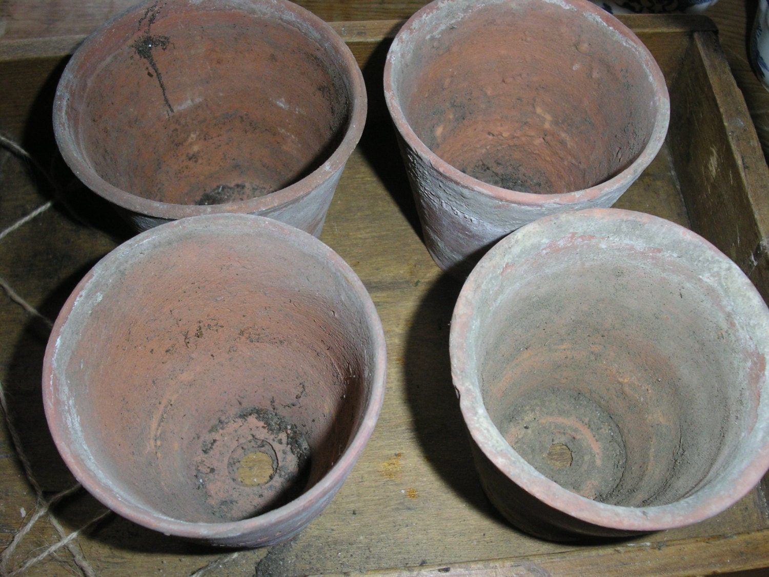 Antique Victorian terracotta plant pots Flower pots