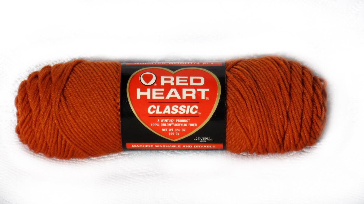 Red Heart Yarn Classic Pantile Brown Knit by CarolsCreativeArts