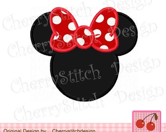 Minnie Mouse ears Machine Embroidery Applique Design - 4x4 5x5 6x6"