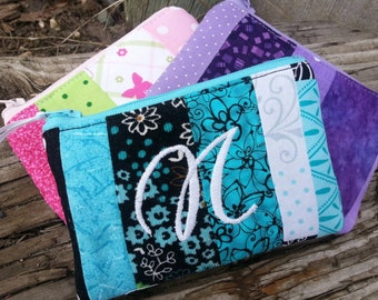 Personalized Coin Purse, Patchwork Zipper Wallet, Girl's Change Purse