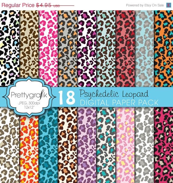 80% OFF SALE leopard animal print digital paper, commercial use, scrapbook papers, background - PS615 Il_570xn