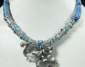 artisan handcrafted Statement Choker Necklace Baby Elephant Pendant Bohemian Classic Vintage German Silver