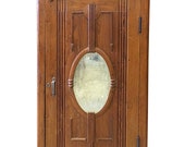 british colonial almirah oval Mirror Cabinet Rustic Furniture/ Indian Storage  Armoire teak