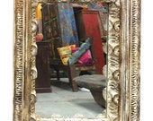 Antique Unique Framed Mirror Rustic Furniture-Mirror Decor-India Wooden Architectural