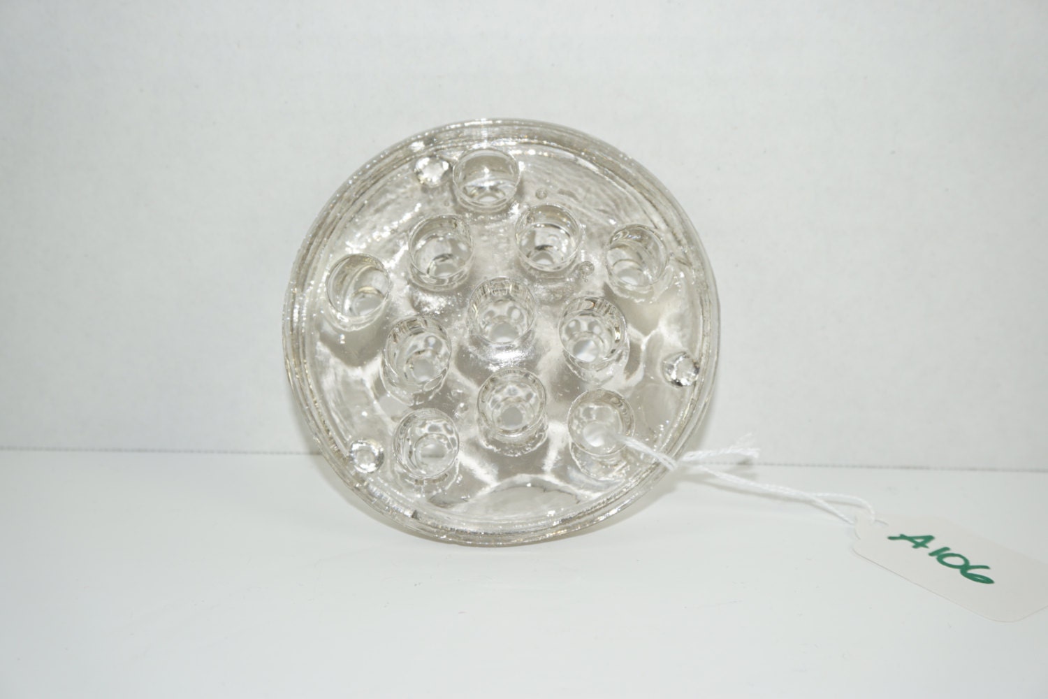 Glass Flower Frog Vintage Glass Frog Flower Stem Support