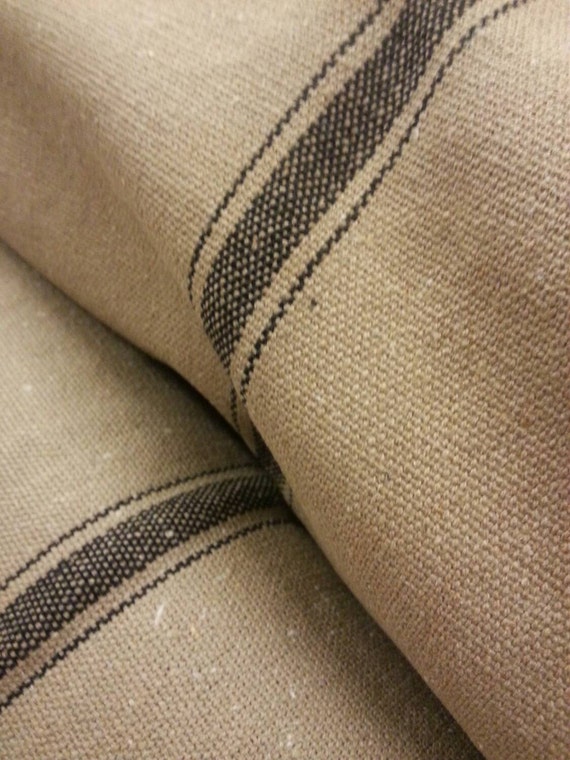 Grain Sack Fabric Farmhouse Fabric Tan Fabric Black 3