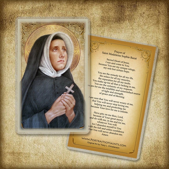 St. Madeleine Sophie Barat Holy Card or Wood 0127