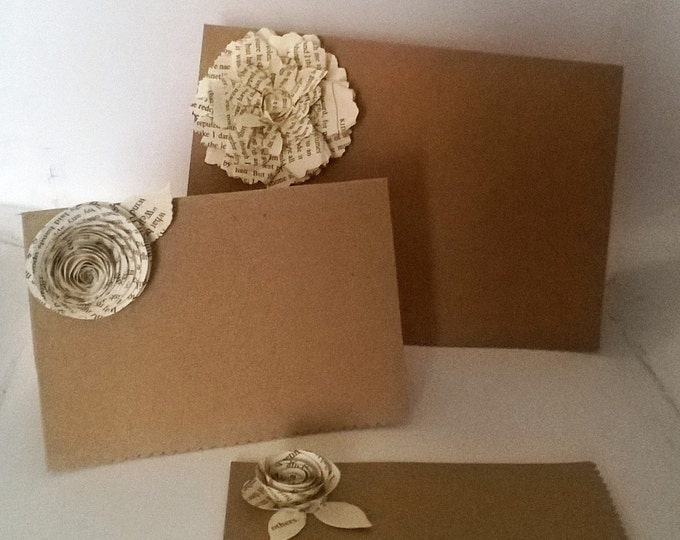 25 Book Page Big Flowers, Embellishment, Wedding,Bridal Shower, Party, Free Shipping