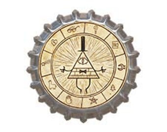 Gravity Falls Bill Cipher Wheel Euro Bottle Cap Keychain