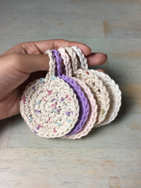 Cotton Face Pads/ Exfoliating pads / by TheGypsyMoonStudio on Etsy