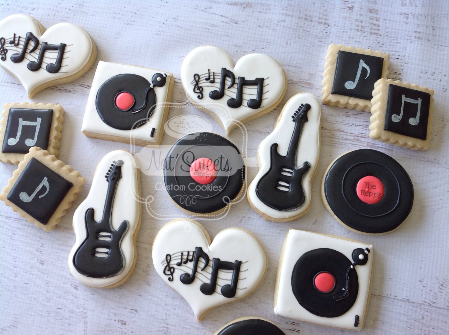 2 Dozen Music Record player cookies by NatSweetsCookies on Etsy