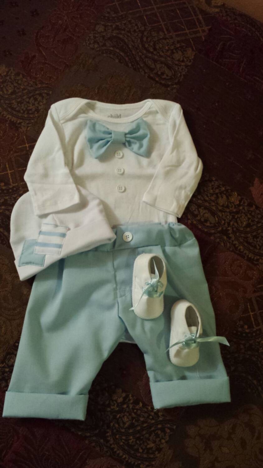 outfit . Newborn boy .4 Pieces . Take home outfit
