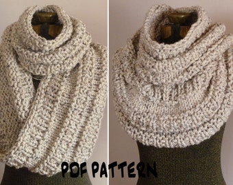 KNITTING PATTERN FOR A SNOOD SCARF KNITTING PATTERN
