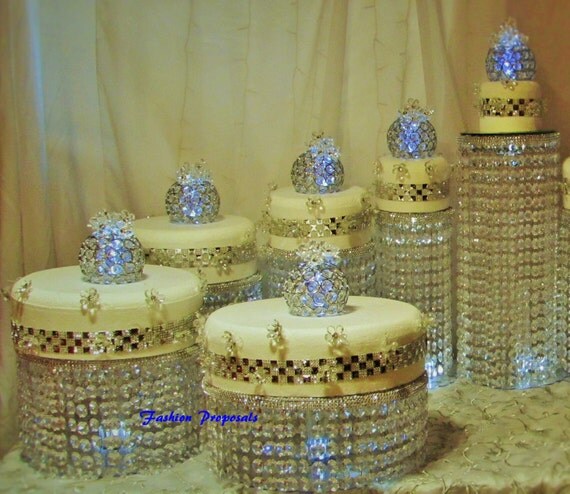  Wedding Cake Stand Cascade waterfall crystal  by 
