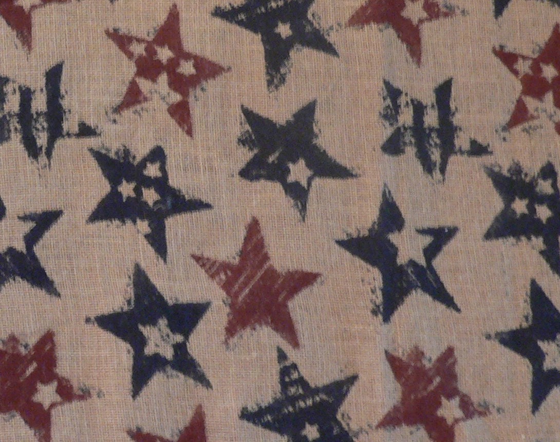 Americana Print Burlap Fabric by the Yard