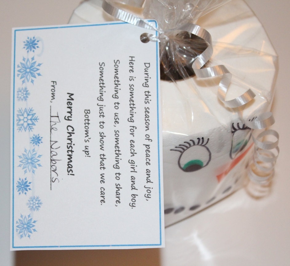 Toilet Paper Christmas Neighbor Gift Tag by PattisProjects on Etsy