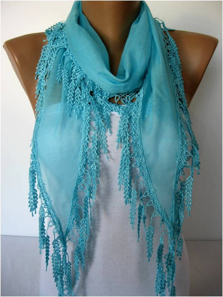 Light Blue scarf women scarves guipure gift Ideas For Her