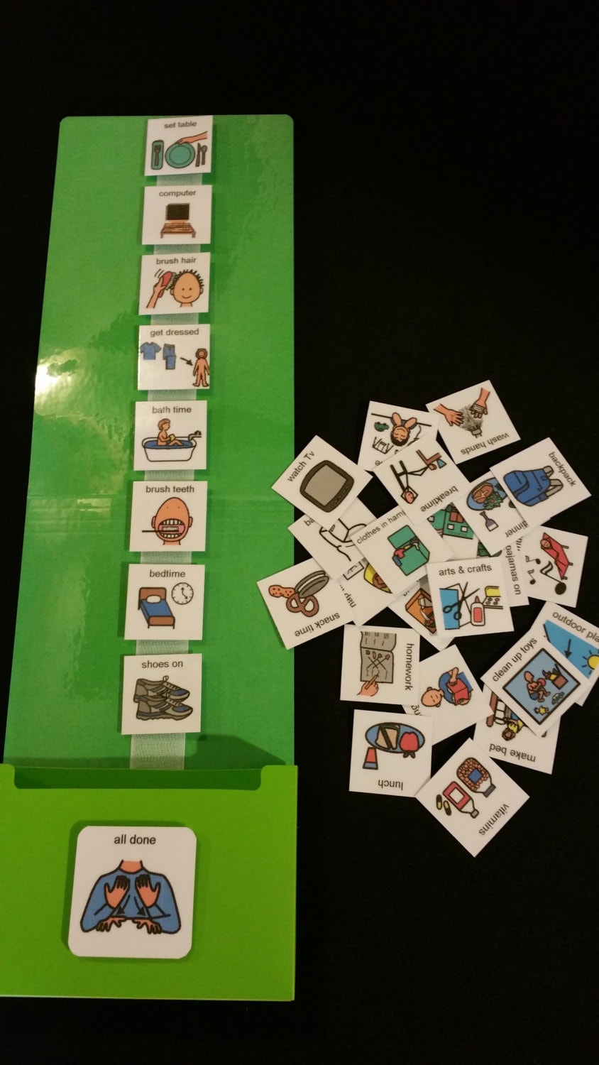 Daily Home Visual Schedules Support Kit w/ 30 Pecs ADD Apraxia