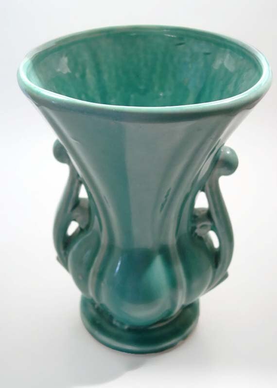 McCoy Pottery Vase Green McCoy Vase Vintage Turquoise McCoy