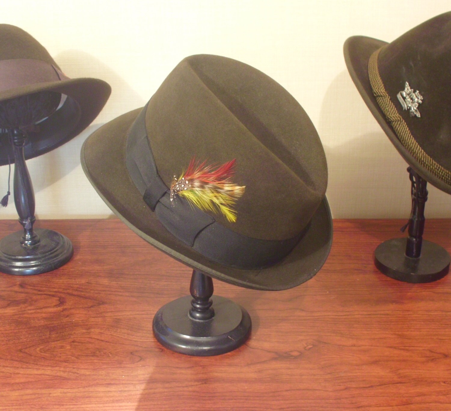 Vintage Wool Felt Fedora Hat Brown Mens 7 Creighton