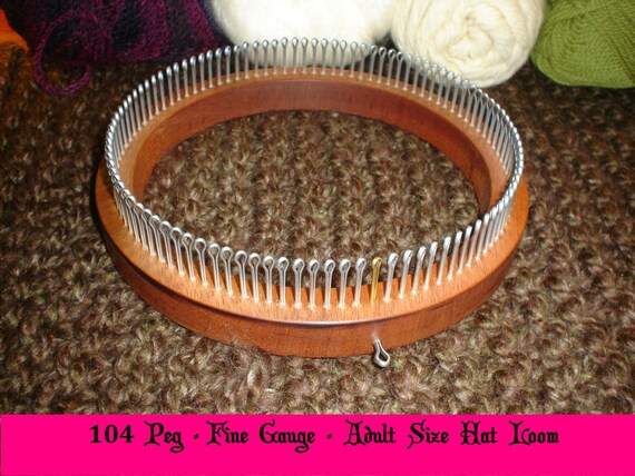 Fine Gauge Hat Knitting Loom - Adult Hat Size - 96 or 104 Peg - Cottage Looms