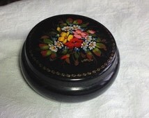 Grande Broche Bois Laqué Peint Main Russe - Qualité Exceptionnelle, 5,1 Cm