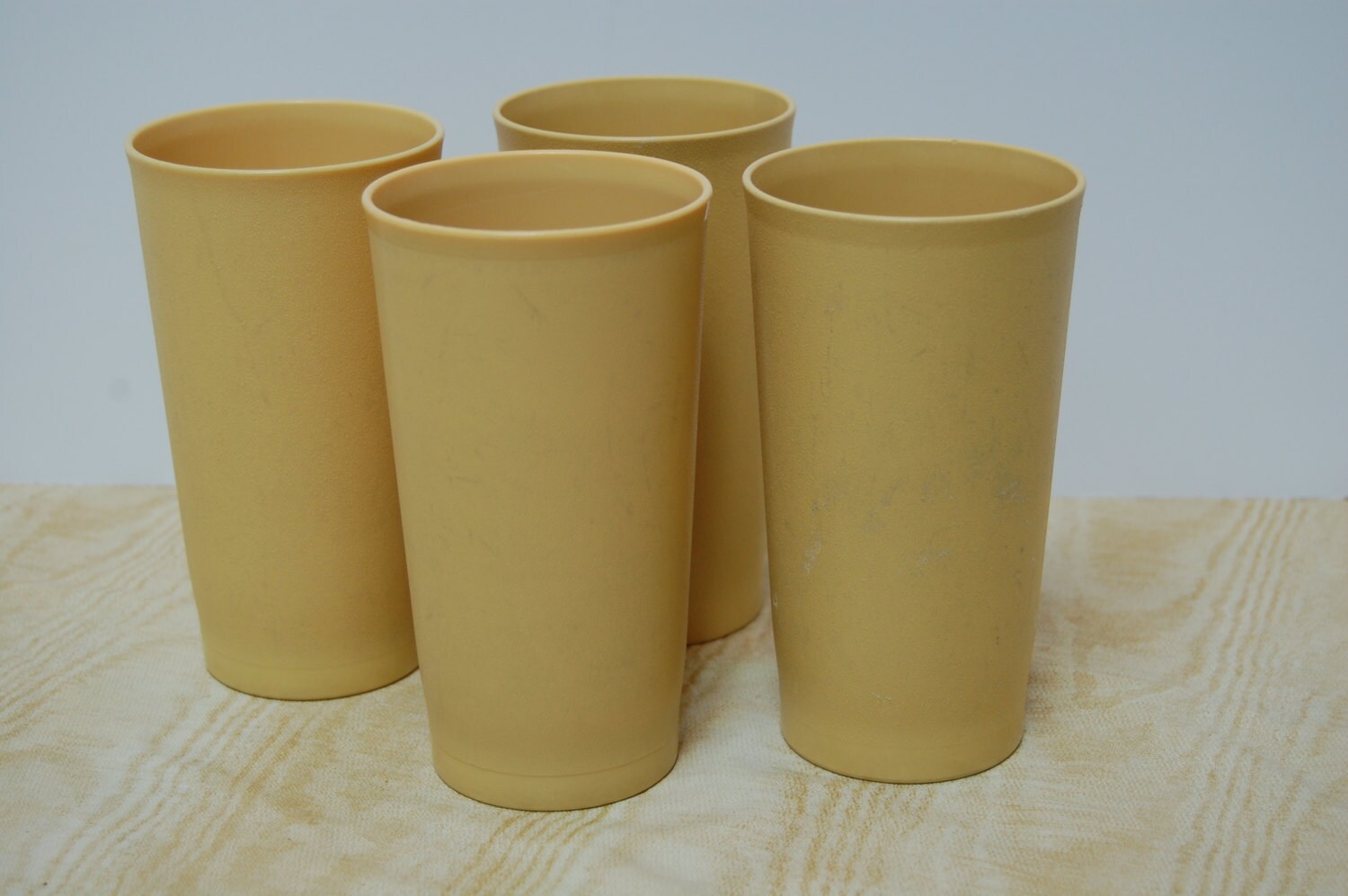 Vintage Tupperware Glasses Plastic Glasses Yellow 873