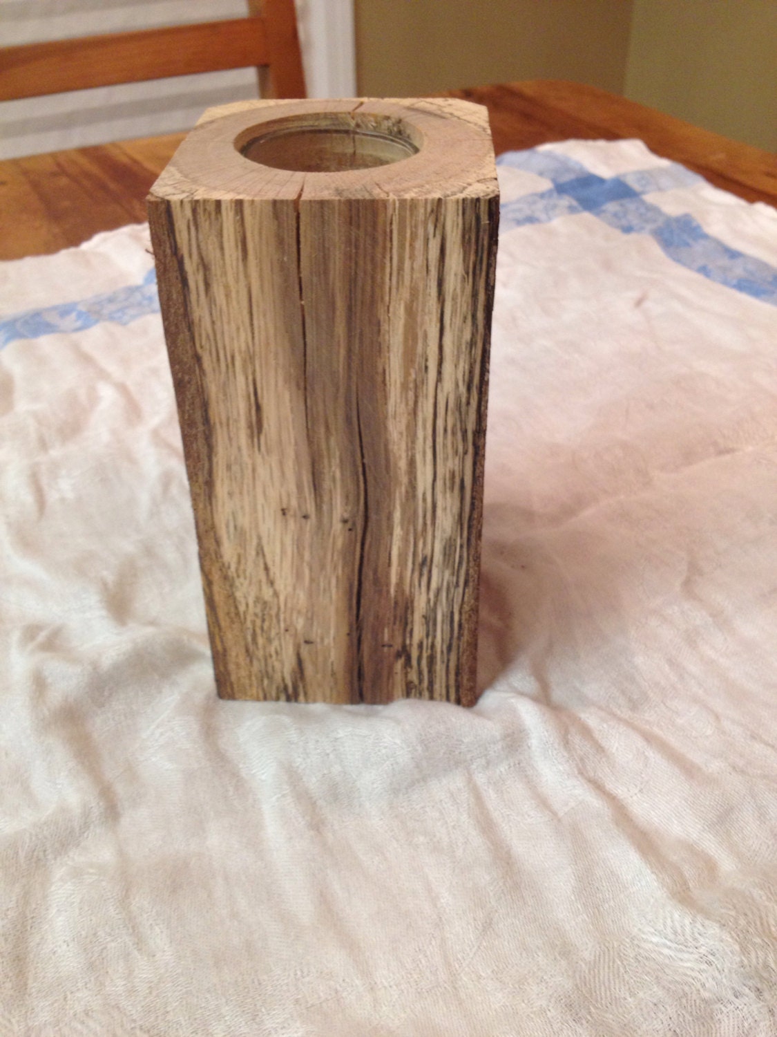 6 oak candle holder by TheSouthFields on Etsy