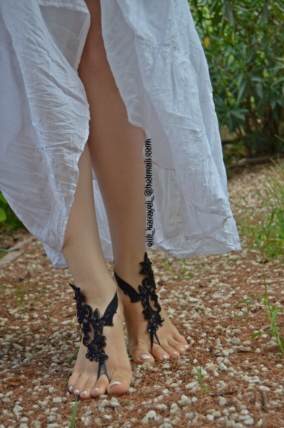 Black Barefoot Sandals French L