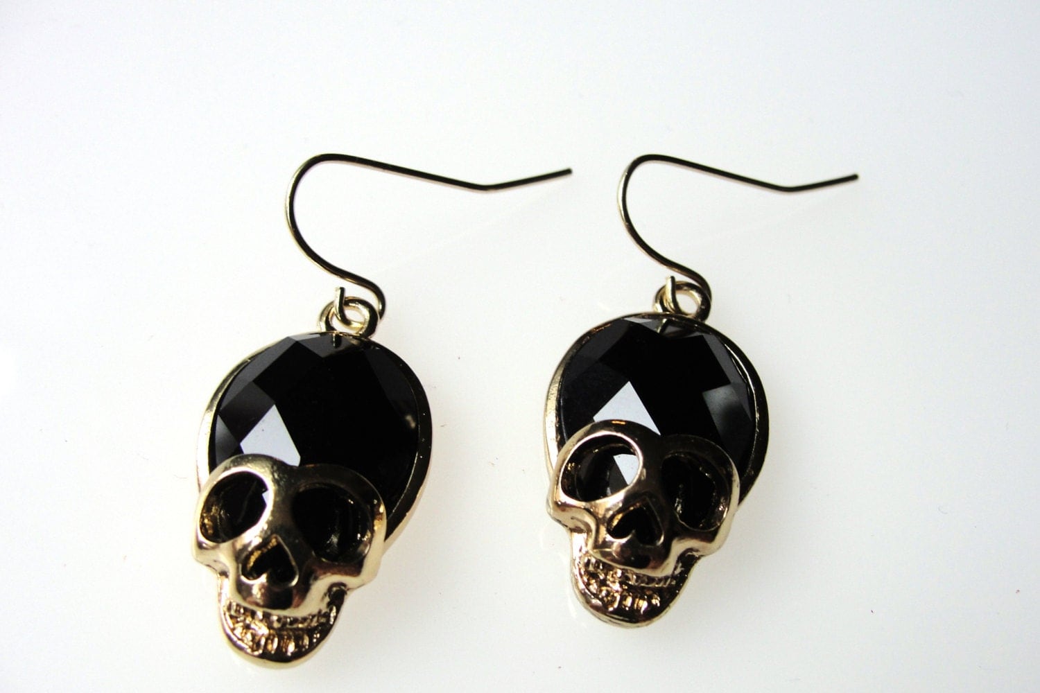 Crystal Skull Earrings Women's Skull Jewelry by Slumdreams on Etsy