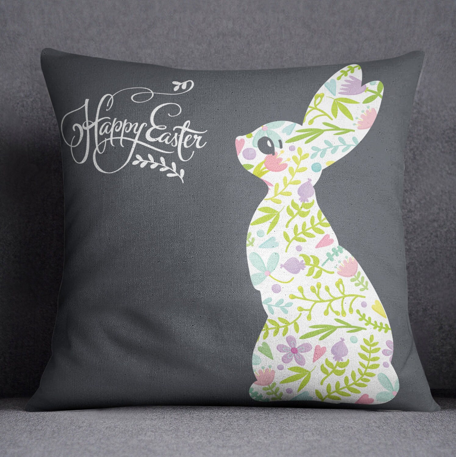 Easter Pillow Easter Decorations with Easter Egg and by InkandRags