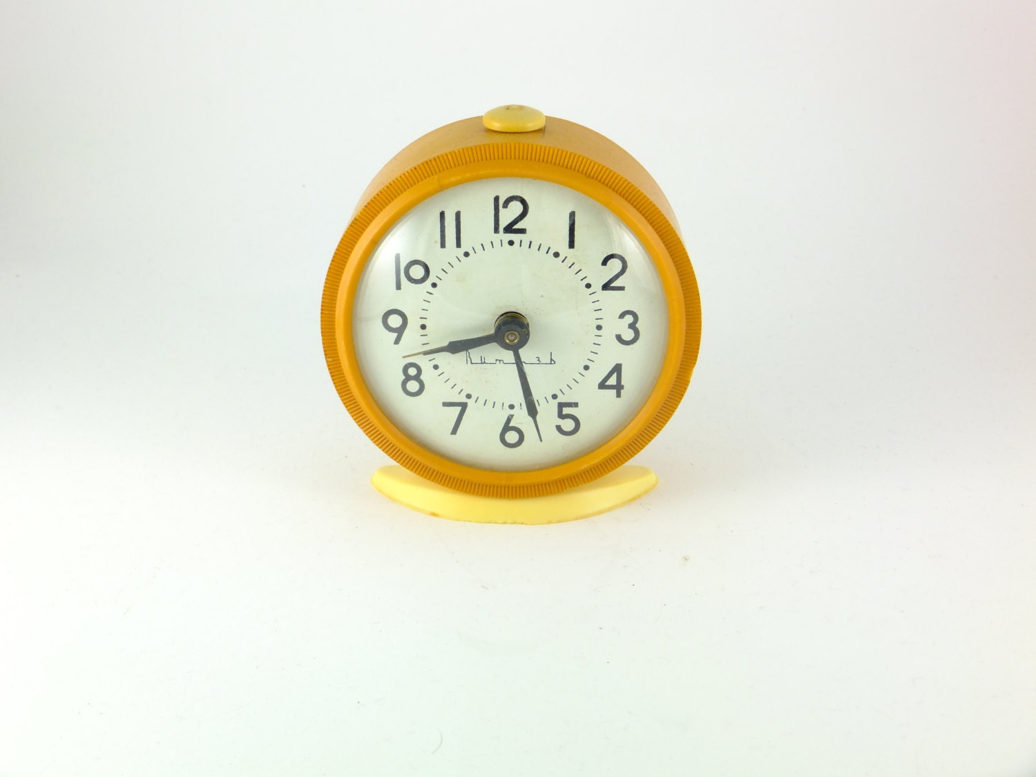 Vintage Orange Alarm Clock Mechanical Alarm Clock by ContesDeFees