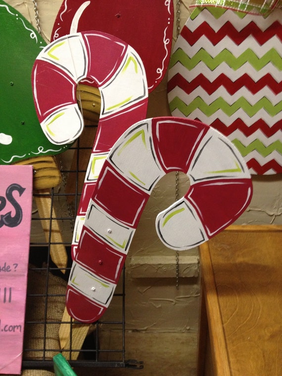 Items similar to Candy cane garden stake on Etsy