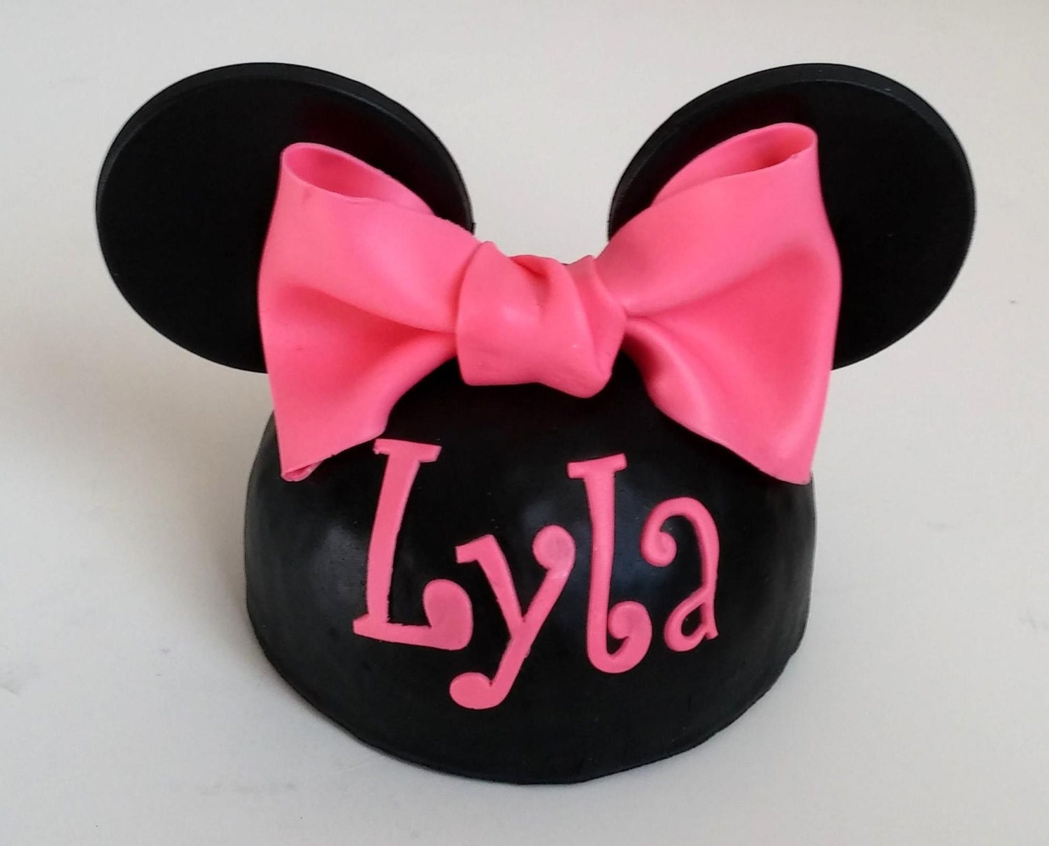 Edible Minnie Mouse Inspired Cake Topper Dome Head With Bow