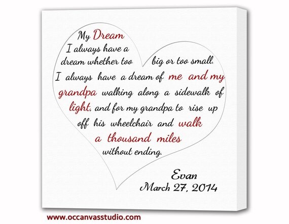 Valentine's Day Gift Idea. Song Lyrics custom canvas print art. Heart ...