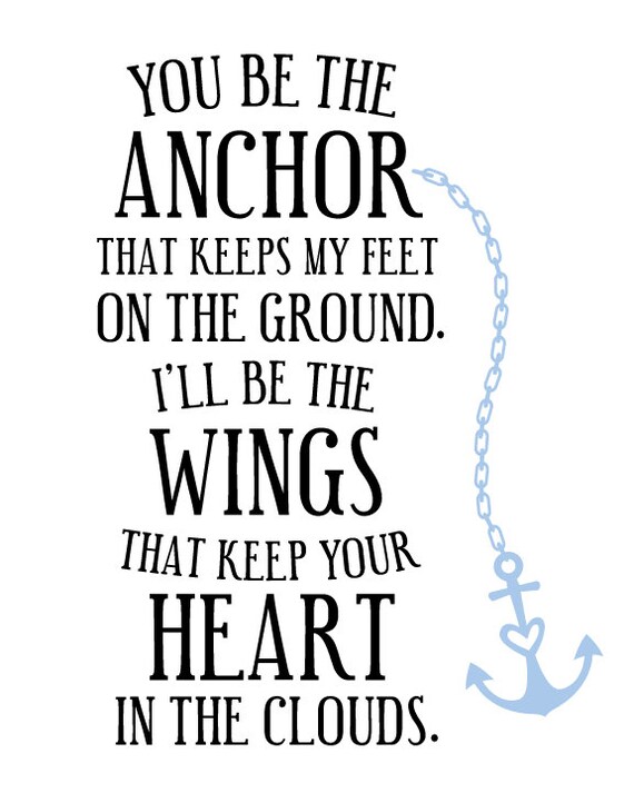 8x10 Digital file ANCHOR Quote Printable Wall Art Instant