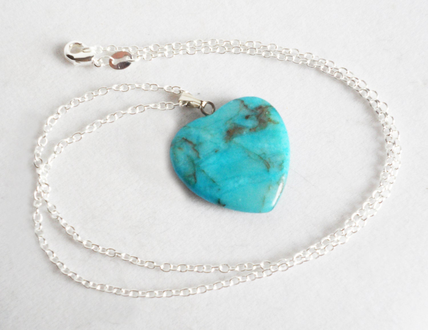 Turquoise Heart Necklace Turquoise Necklace Heart Necklace