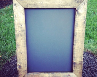 Large Chalkboard - Choose magnetic or non magnetic - 16x20" - Blank chalkboard in Rustic wood frame