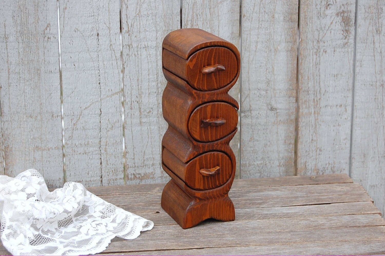 Jewelry Box, Bandsaw, Walnut, Vintage, Wood, Abstract, Fish, Band Saw