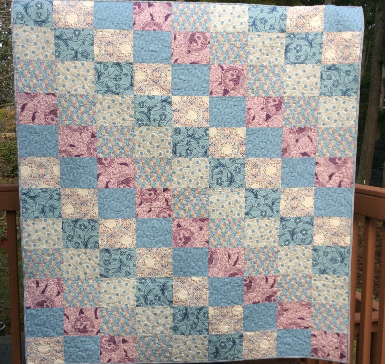 Quilted Sofa throw lap quilt couch throw handmade quilts