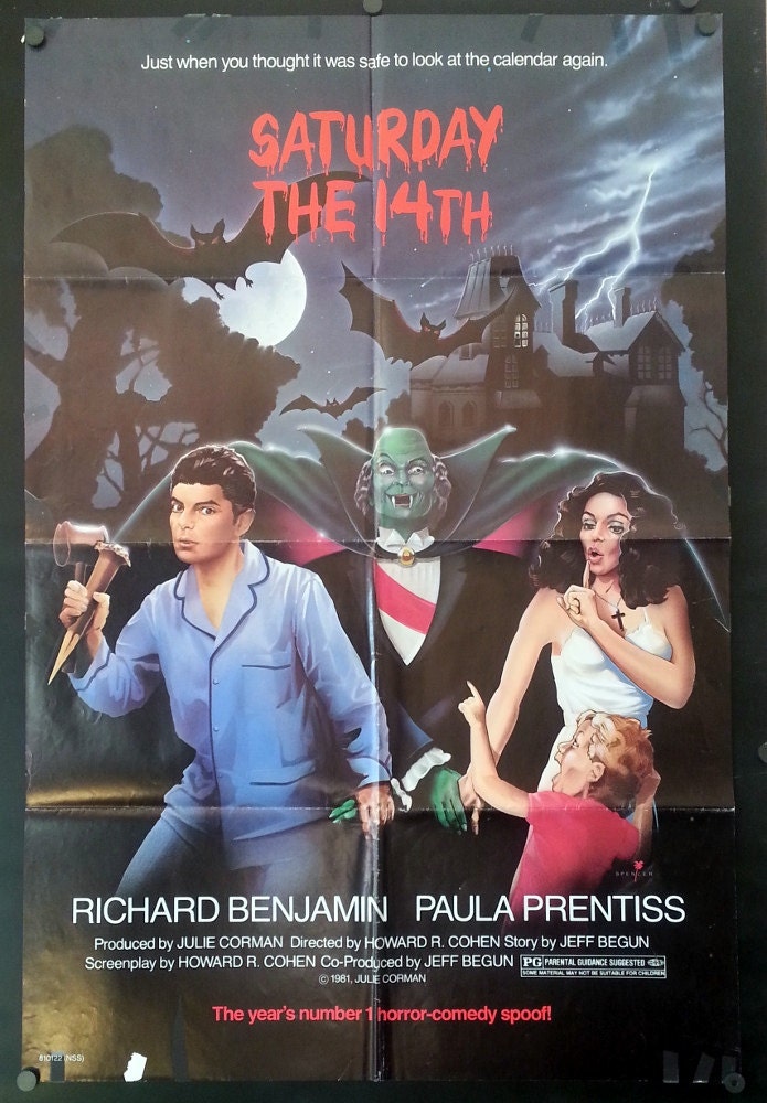 Saturday The 14th Vintage Horror Movie Poster 1981