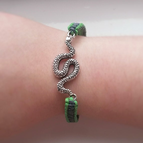 Slytherin Inspired Serpent Charm Bracelet by SBDesignsjewellery
