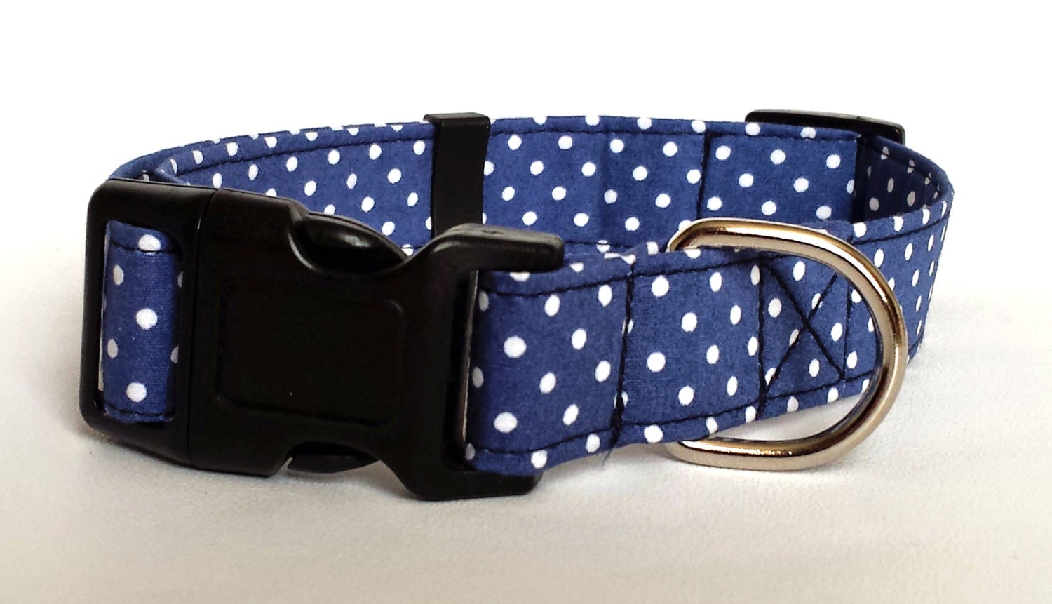 Dog Collar Navy Blue Spotty Dog Collar