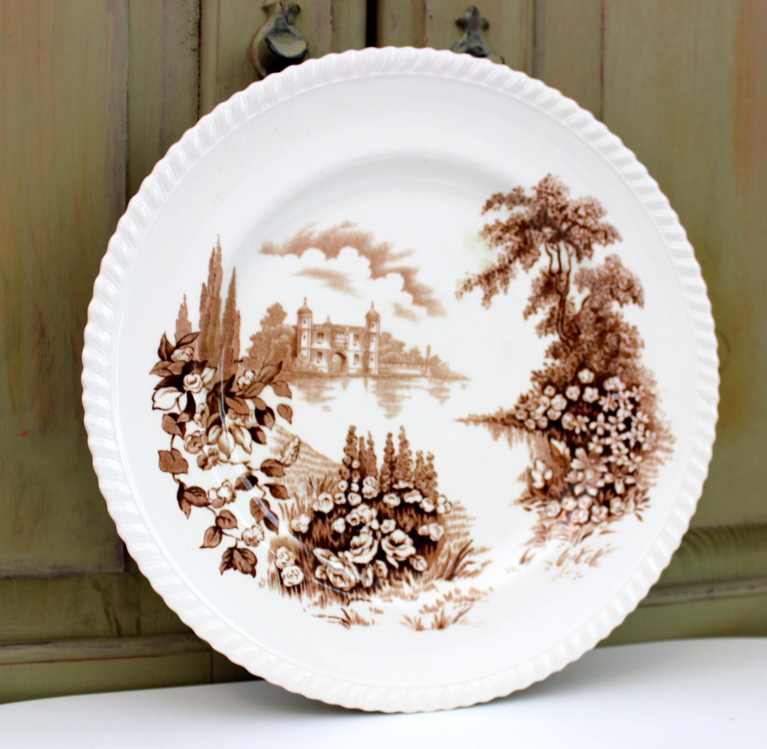 Vintage Johnson Bros England Porcelain China Castle On The